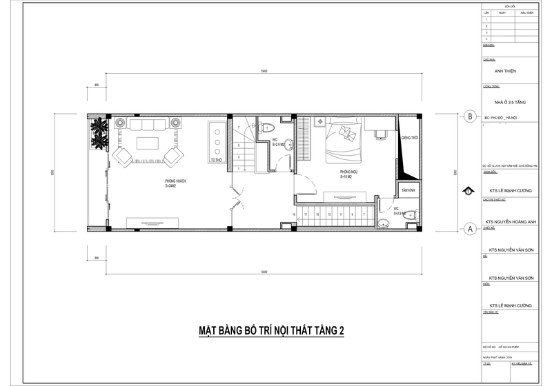 Mặt bằng công năng tầng 2