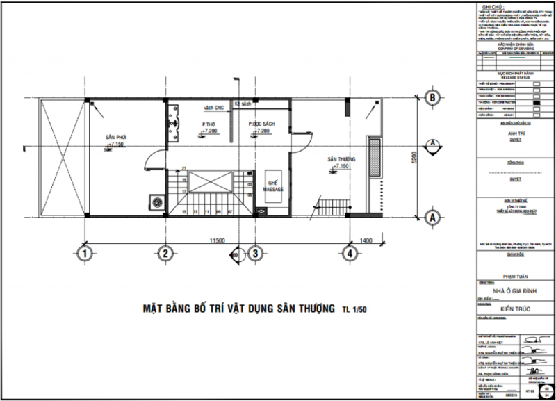 Mặt bằng công năng lầu 2