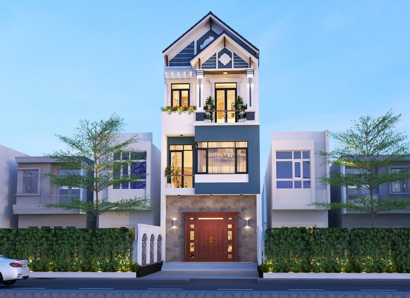 Thiết kế nhà phố 3 tầng mái thái