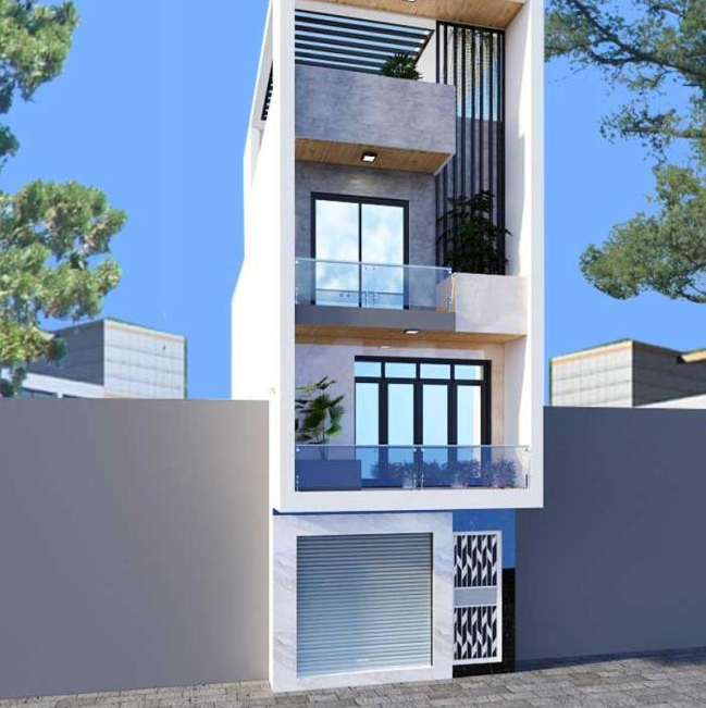 Mẫu nhà phố đẹp 3 tầng 1 tum