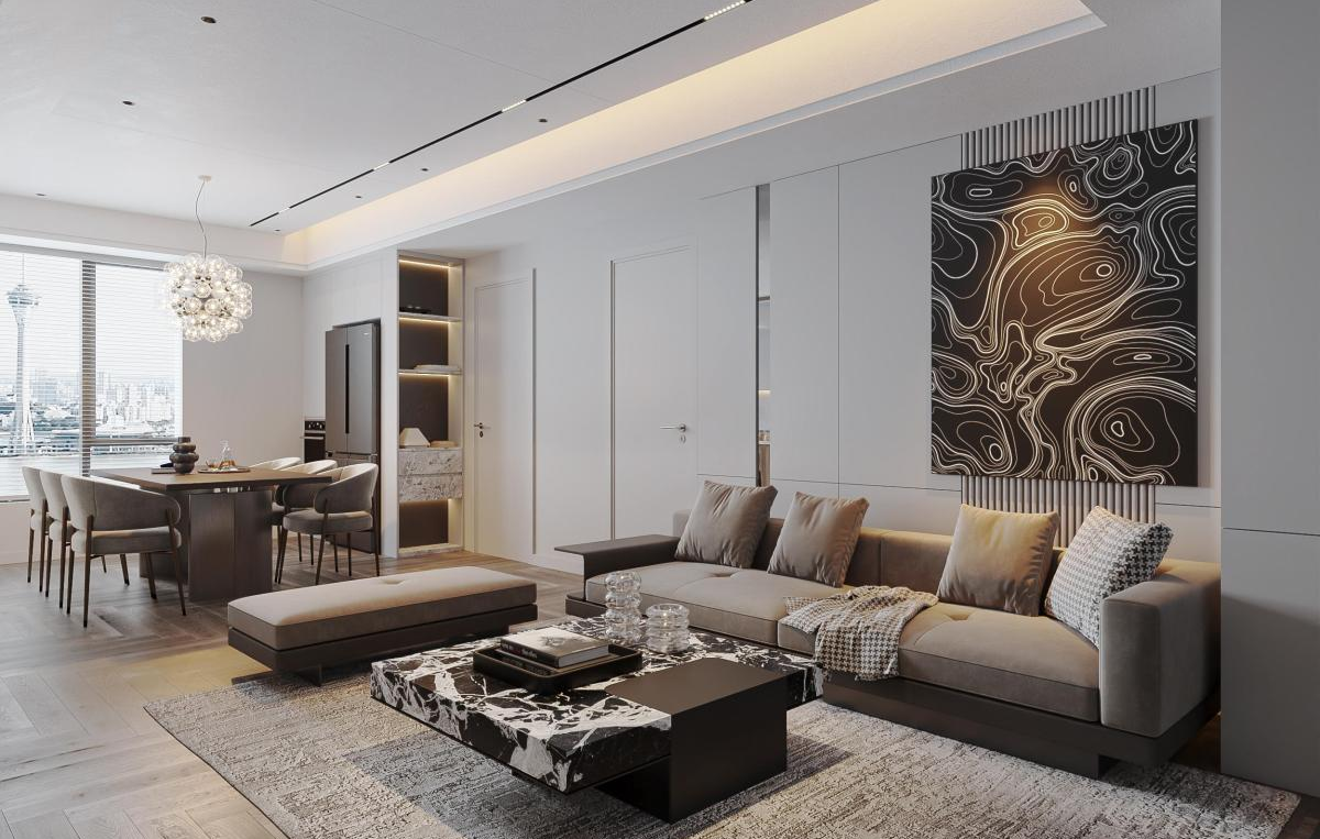 Dự án thiết kế nội thất căn hộ 85m2 anh Vũ tại  quận Tân Phú